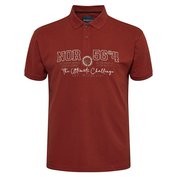 Pánská polokošile - tričko s límečkem 43126 hnědé NORTH 56°4  5XL - 8XL krátký rukáv NORTH 56°4
