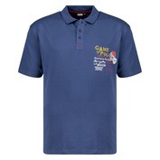 Pánská polokošile - tričko s límečkem modré Adamo s potiskem 6XL - 12XL krátký rukáv Adamo