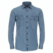 Pánská riflová košile JEANS modrá dlouhý rukáv 4XL - 7XL  ODE-CAS-434115100-100