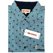 Pánská košile Kamro modrobílá s palmičkama dlouhý rukáv 5XL - 12XL Kamro ODE-KAM-23865-261