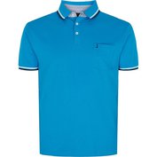 Pánské tričko  s límečkem - polokošile 41121/0579 NORTH 56°4 modré elastické stretch krátký rukáv...