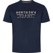 Pánské tričko 41145/0580 NORTH 56°4 tmavě modré potisk   6XL - 10XL krátký rukáv NORTH 56°4