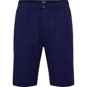 Pánské lněné kraťasy North 51137 v pase guma elastické stretch tmavě modré 4XL - 8XL NORTH