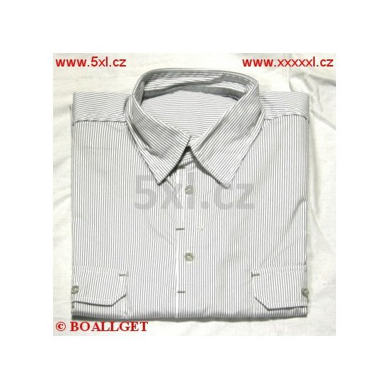 Pánská košile bílá šedý proužek dlouhý rukáv