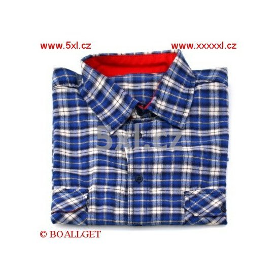 Pánská košile modré káro dlouhý rukáv vel. 140