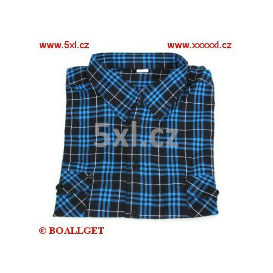 Pánská košile modro-černý proužek bavlna dlouhý rukáv vel. 140