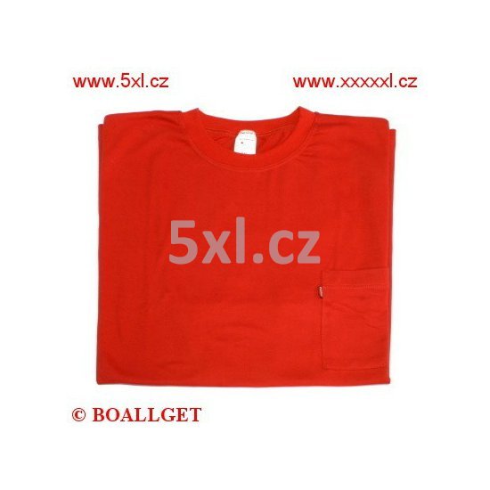 Pánské tričko červené s kapsičkou krátký rukáv vel. 160