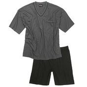 Pánské pyžamo ADAMO krátký rukáv a krátké kalhoty šedé s proužkem Adamo ODE-AD-119251-710