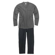 Pánské pyžamo ADAMO dlouhé šedé s proužkem Adamo ODE-AD-119252-710
