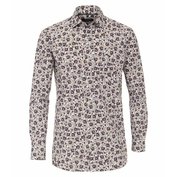 Pánská košile Casa Moda Comfort Fit Premium béžová modní tisk květy dlouhý rukáv vel. 47 - 56 (3X...