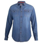 Pánská riflová košile JEANS modrá dlouhý rukáv 3XL - 8XL  ODE-DUK-110812
