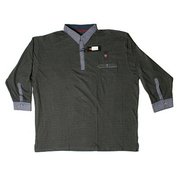 Pánské tričko s límečkem a košilovými rukávy šedé - polokošile dlouhý rukáv  6XL - 9XL Kamro