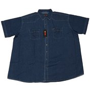 Pánská riflová košile JEANS Kamro 22756/222 tmavě modrá vel. 5XL - 12XL krátký rukáv Kamro