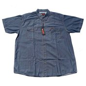 Pánská košile Kamro 22757/222 riflová modro-šedá krátký rukáv 3XL - 10XL Kamro ODE-KAM-22757-222
