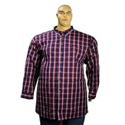 Pánská košile Kamro 23359/267 vel. 10XL - 12XL tmavěmodro-červeno-bílá kostka dlouhý rukáv Kamro