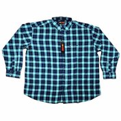 Pánská košile flanelová modro - zelená dlouhý rukáv 4XL - 6XL Kamro ODE-KAM-23539-260