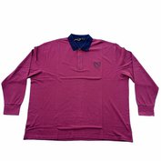 Pánská polokošile - tričko s límečkem bordó  s dlouhým rukávem 6XL - 8XL Maxfort ODE-MAX-2355-370