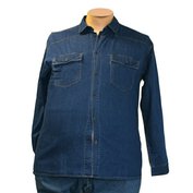 Pánská riflová košile JEANS GRAFIT dlouhý rukáv modrá 5XL - 7XL  ODE-P10052