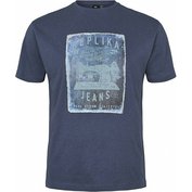 Pánské tričko REPLIKA JEANS tmavě modré s potiskem WOVEN FABRIC 5XL - 10XL krátký rukáv